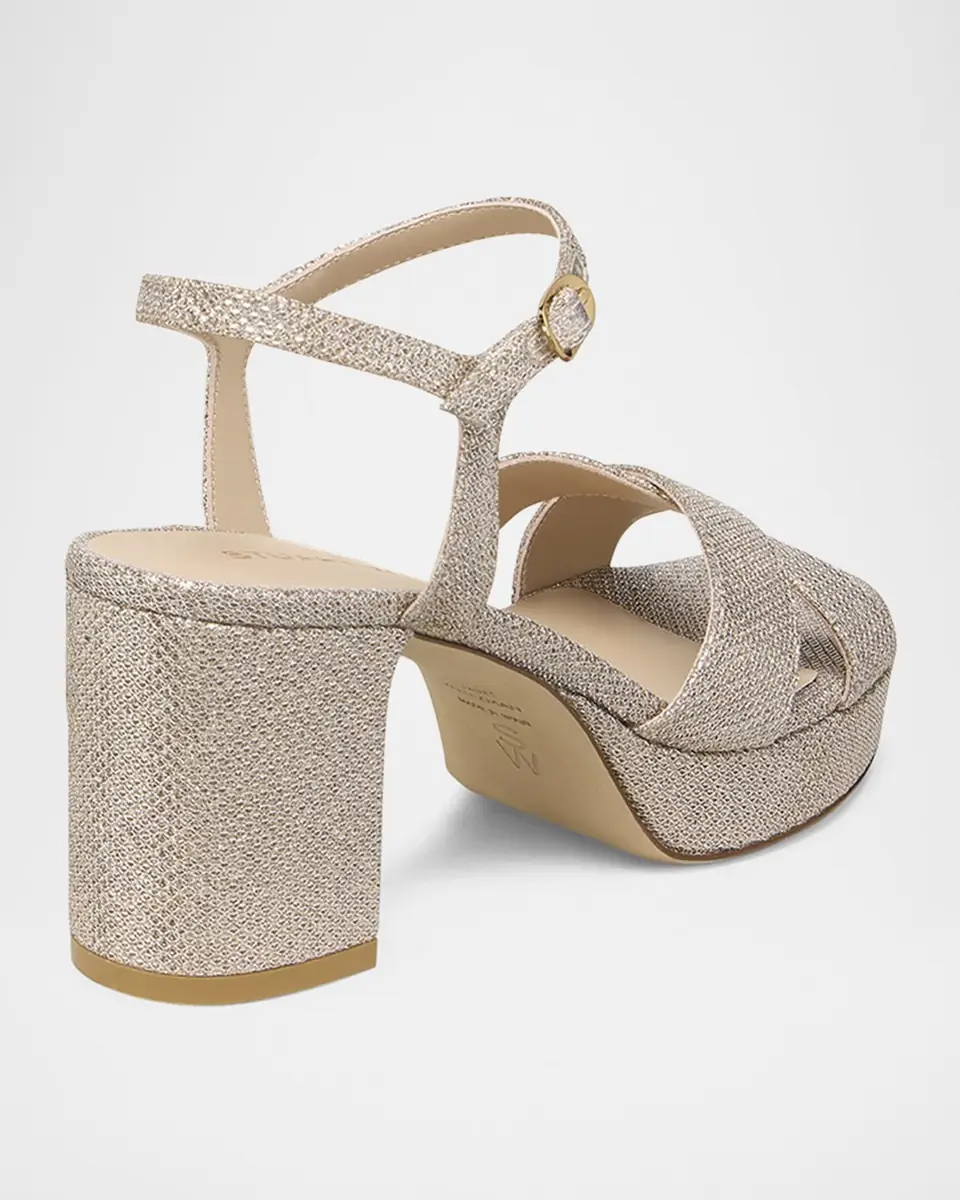 Stuart Weitzman Dayna Metallic Crisscross Platform Sandals | Thumbnail 3 Stuart Weitzman Dayna Metallic Crisscross Platform Sandals | Thumbnail 3