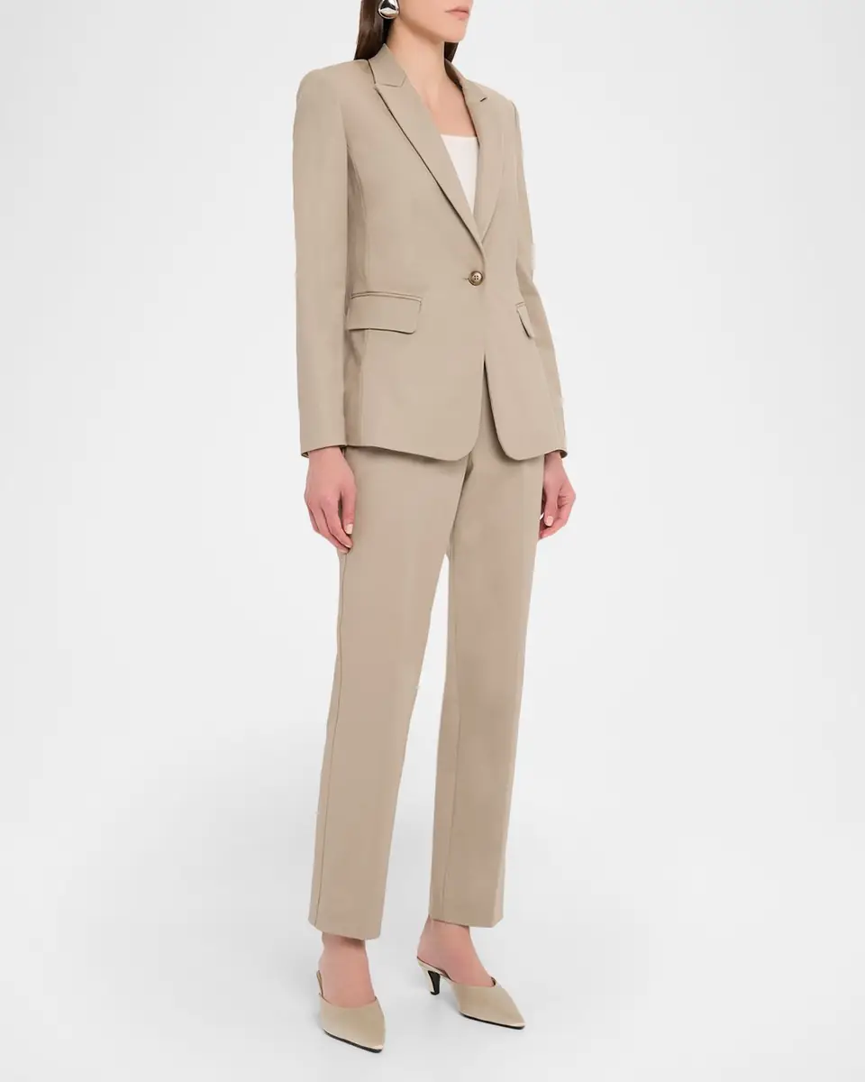 Emporio Armani Cotton Couture Straight-Leg Trousers | Thumbnail 2