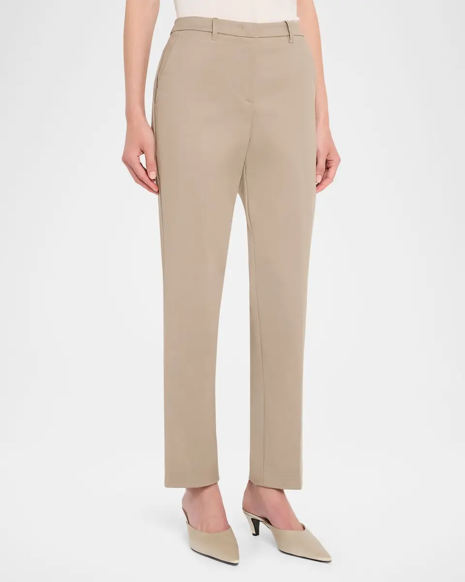 Emporio Armani Cotton Couture Straight-Leg Trousers | Thumbnail 4