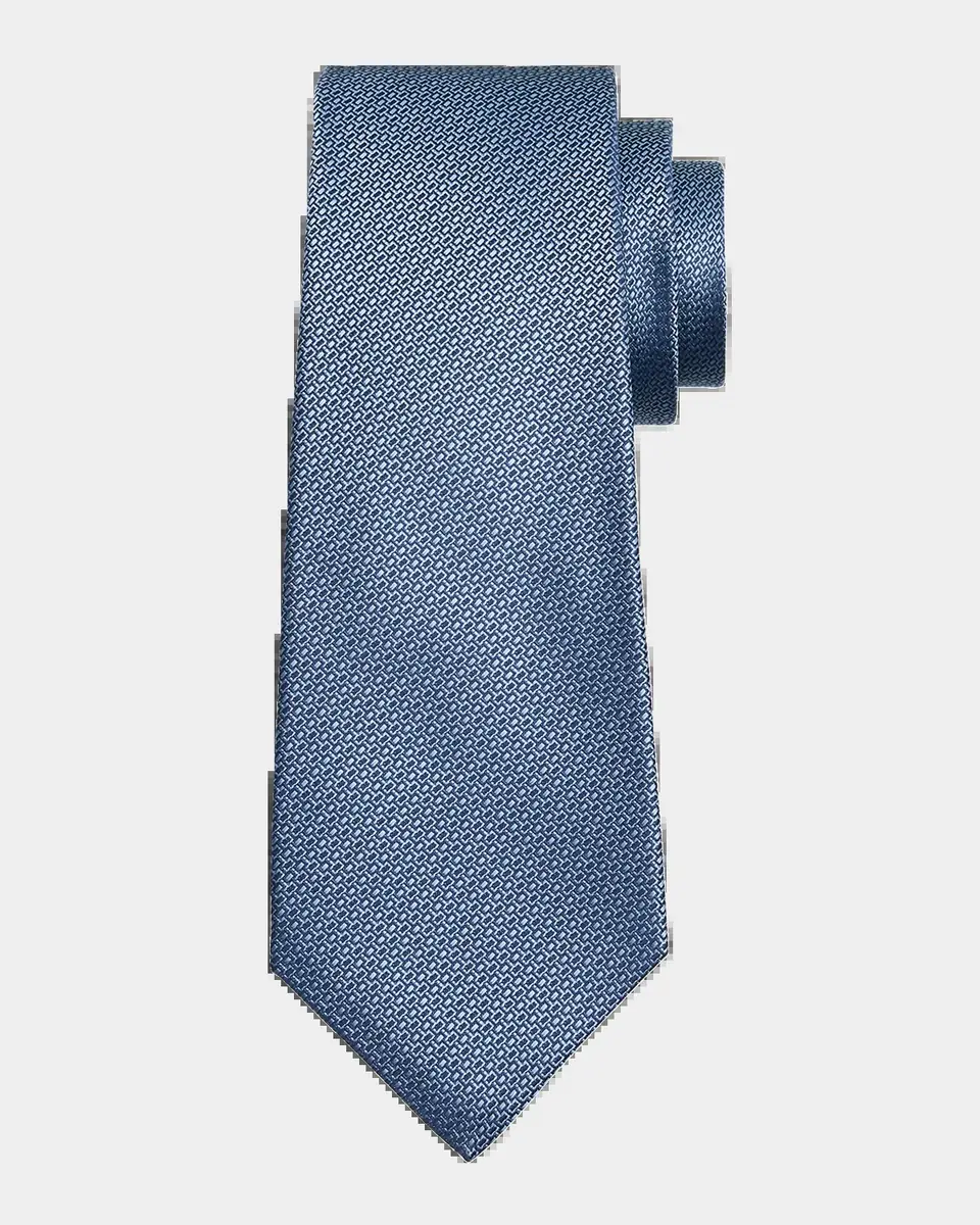 Kiton Men's Silk Tonal Jacquard Seven-Fold Tie | Thumbnail 2 Kiton Men's Silk Tonal Jacquard Seven-Fold Tie | Thumbnail 2