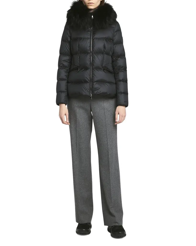 Moncler Boed Hooded Shearling-Trimmed Short Down Jacket | Image 1 Moncler Boed Hooded Shearling-Trimmed Short Down Jacket | Image 1