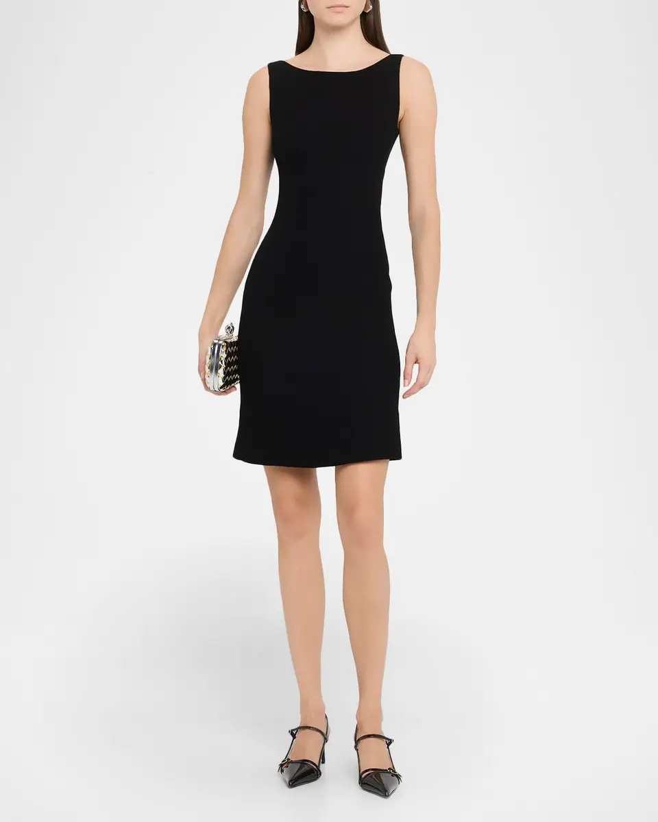 Emporio Armani Sleeveless High-Neck Waffle Dress | Thumbnail 4