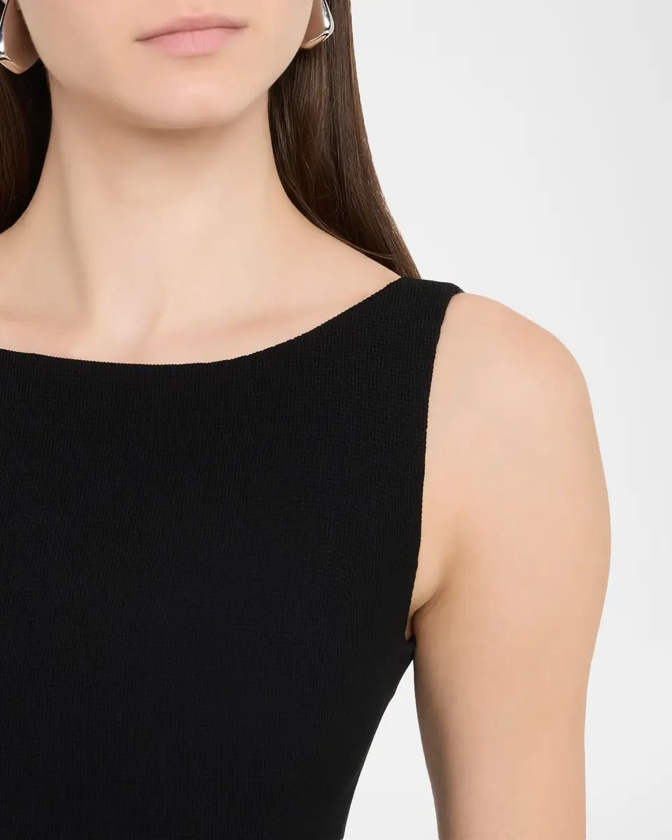 Emporio Armani Sleeveless High-Neck Waffle Dress | Thumbnail 5