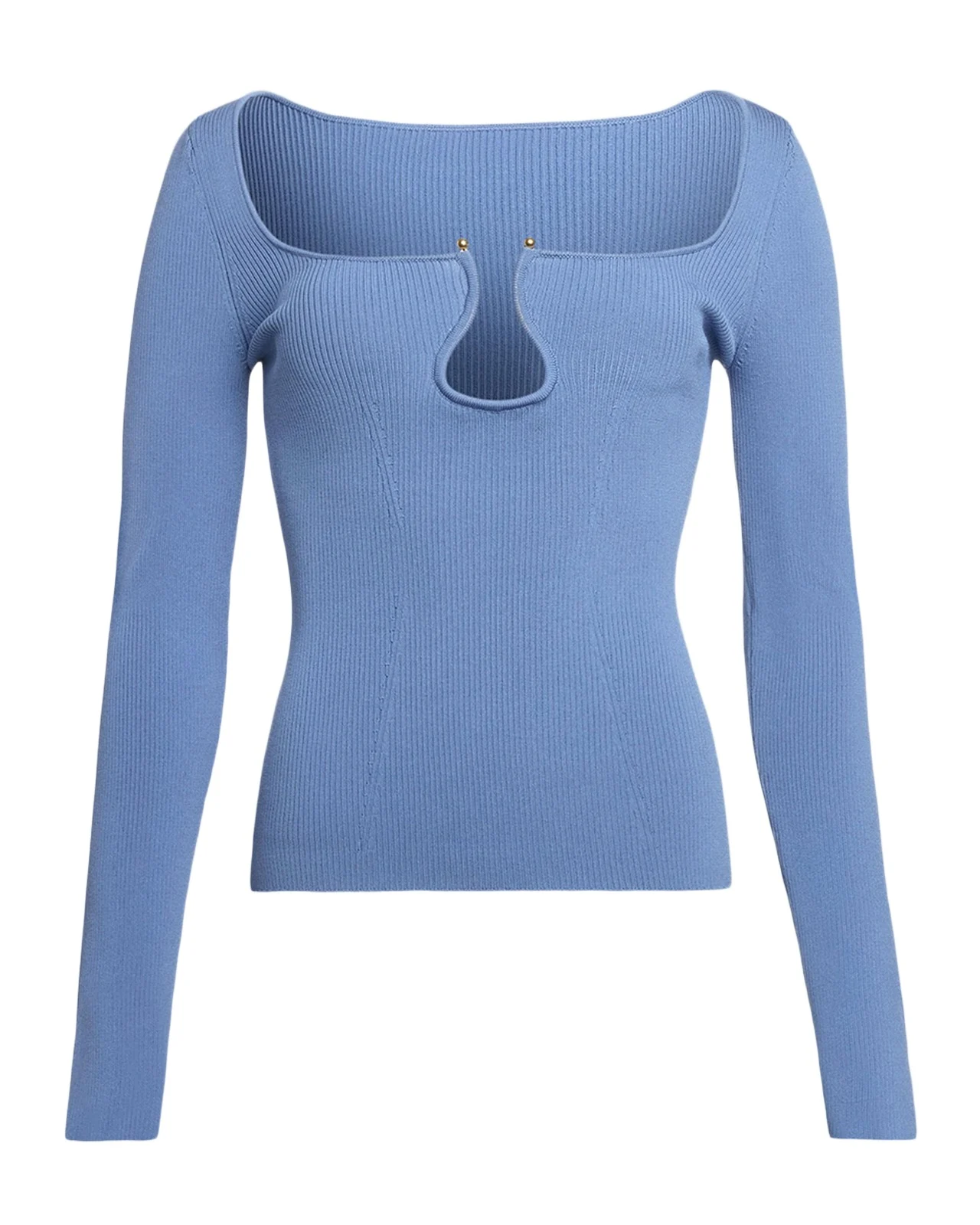 Lylia Ribbed Wavy U-Ring Top Lylia Ribbed Wavy U-Ring Top