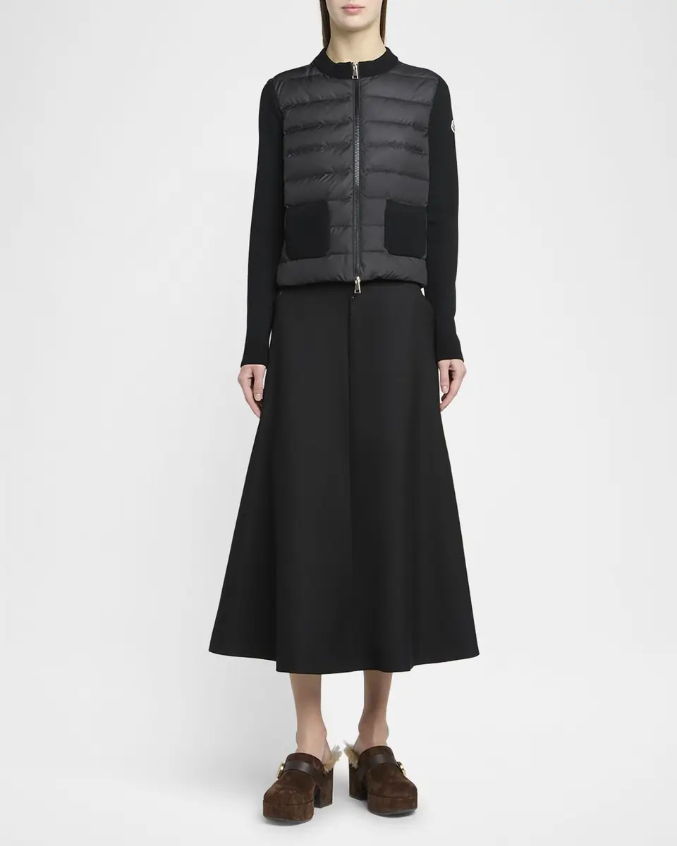 Moncler Padded Wool Zip-Up Cardigan | Thumbnail 2 Moncler Padded Wool Zip-Up Cardigan | Thumbnail 2