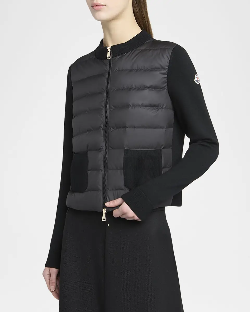 Moncler Padded Wool Zip-Up Cardigan | Thumbnail 4 Moncler Padded Wool Zip-Up Cardigan | Thumbnail 4