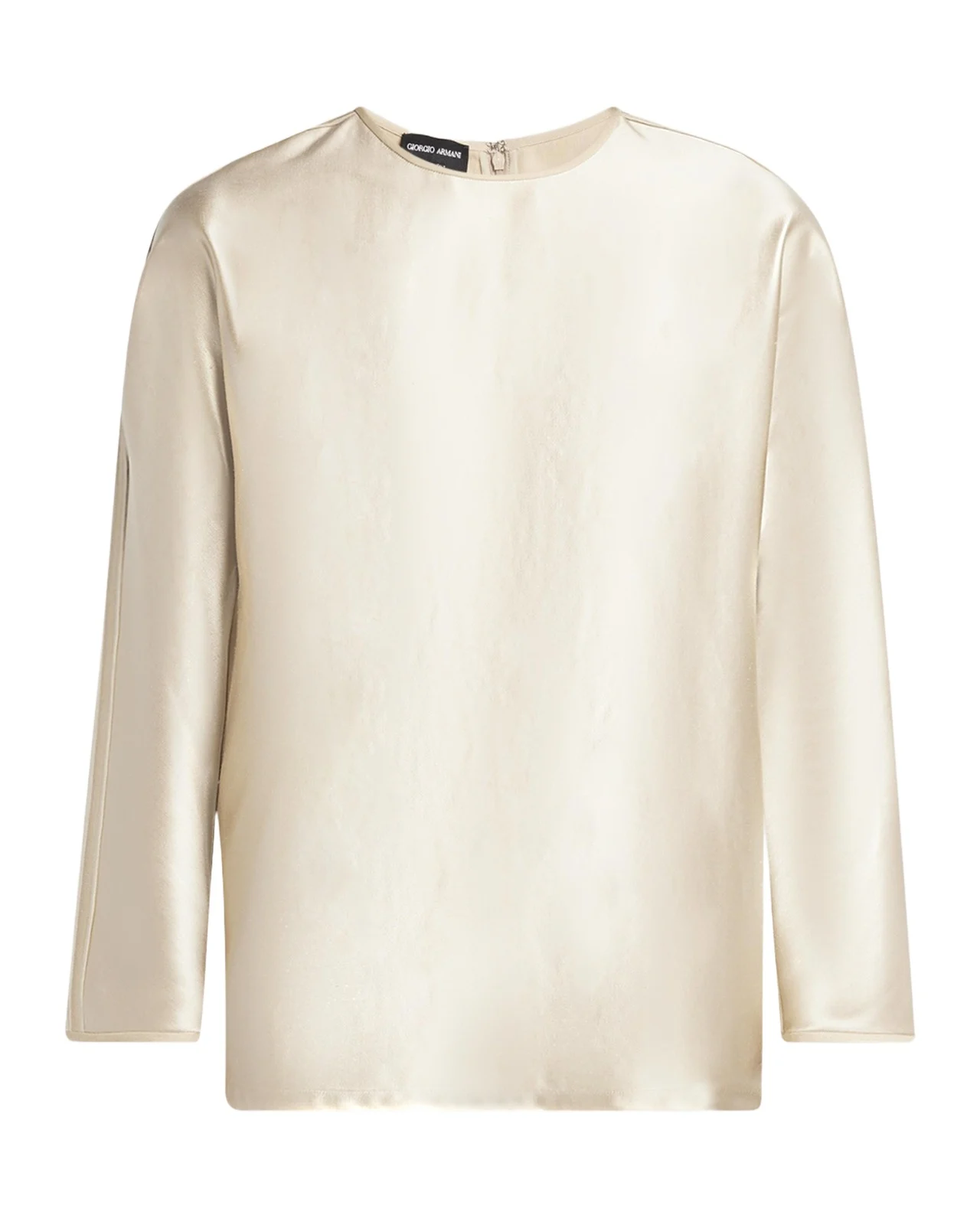 Tonal Piping Long-Sleeve Silk Blouse Tonal Piping Long-Sleeve Silk Blouse