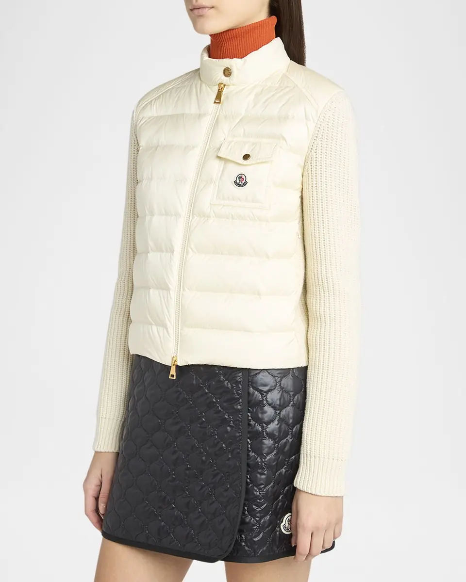 Moncler Padded Wool Zip-Up Cardigan | Thumbnail 4