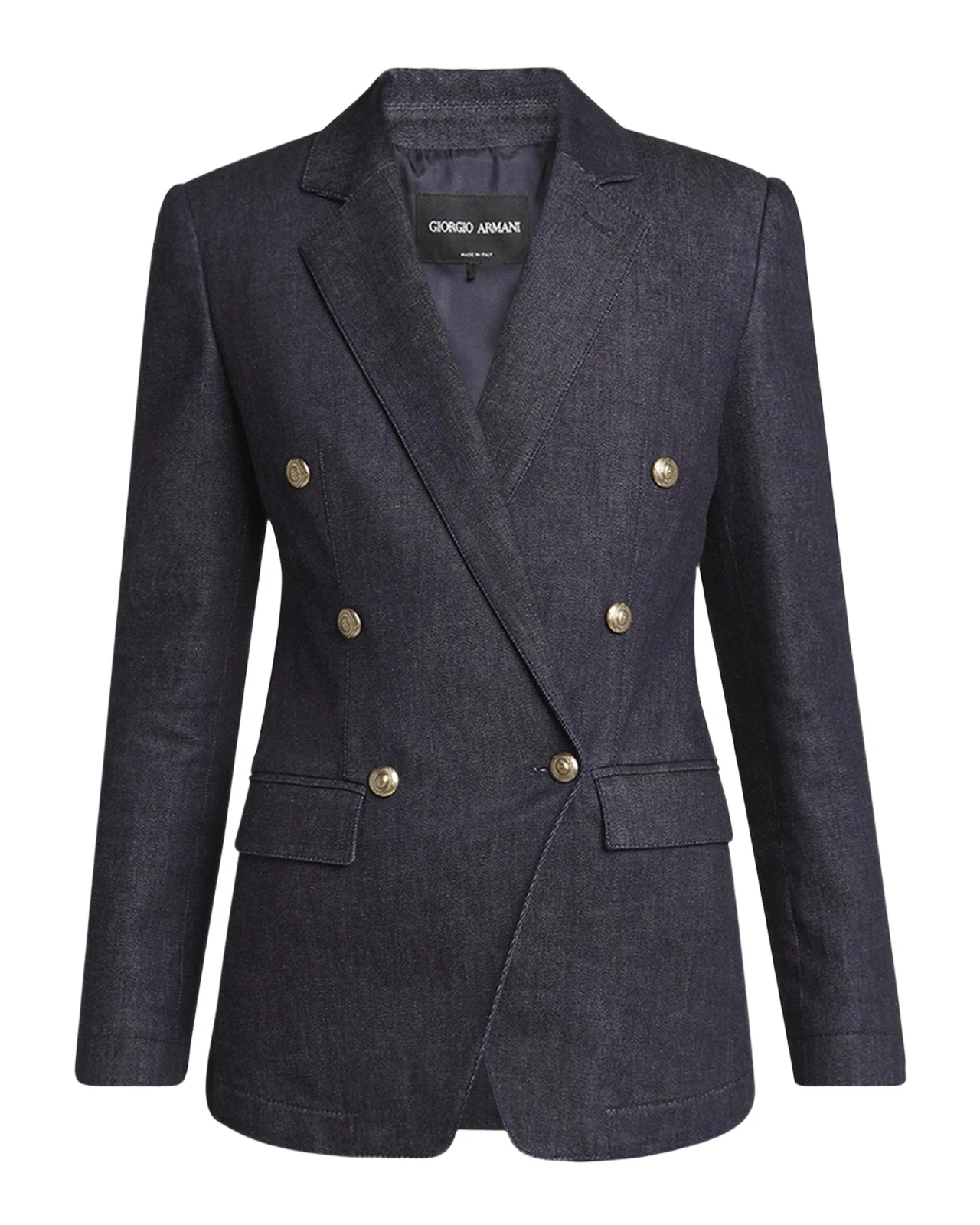 Giorgio Armani Cotton-Cashmere Denim Double-Breasted Blazer