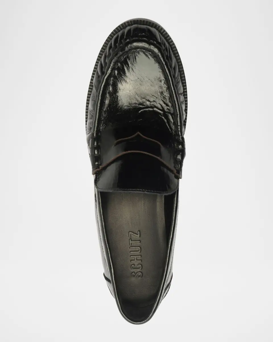 Schutz Tyche Shiny Leather Penny Loafers | Thumbnail 4 Schutz Tyche Shiny Leather Penny Loafers | Thumbnail 4