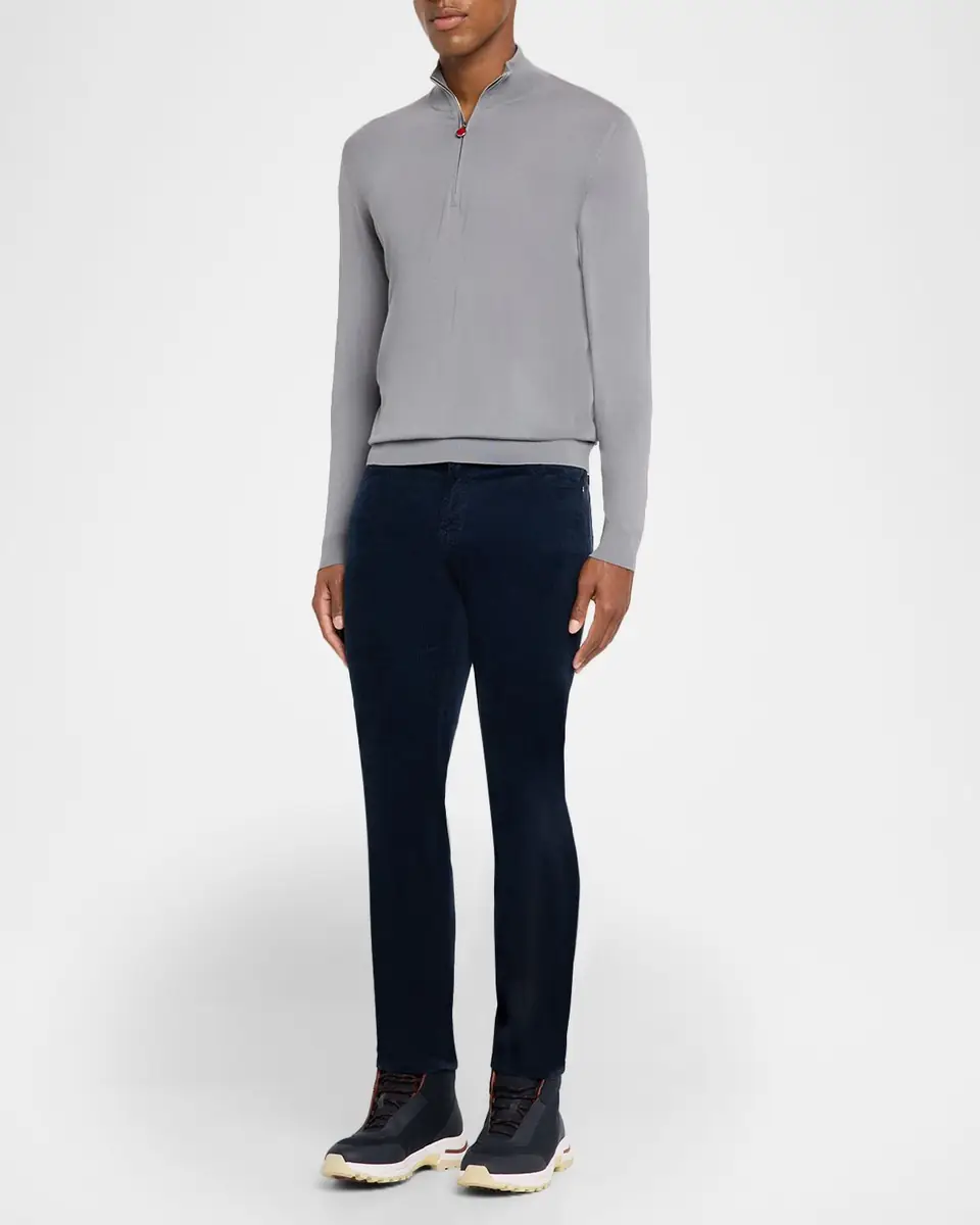 Kiton Men's Wool Half-Zip Sweater | Thumbnail 2