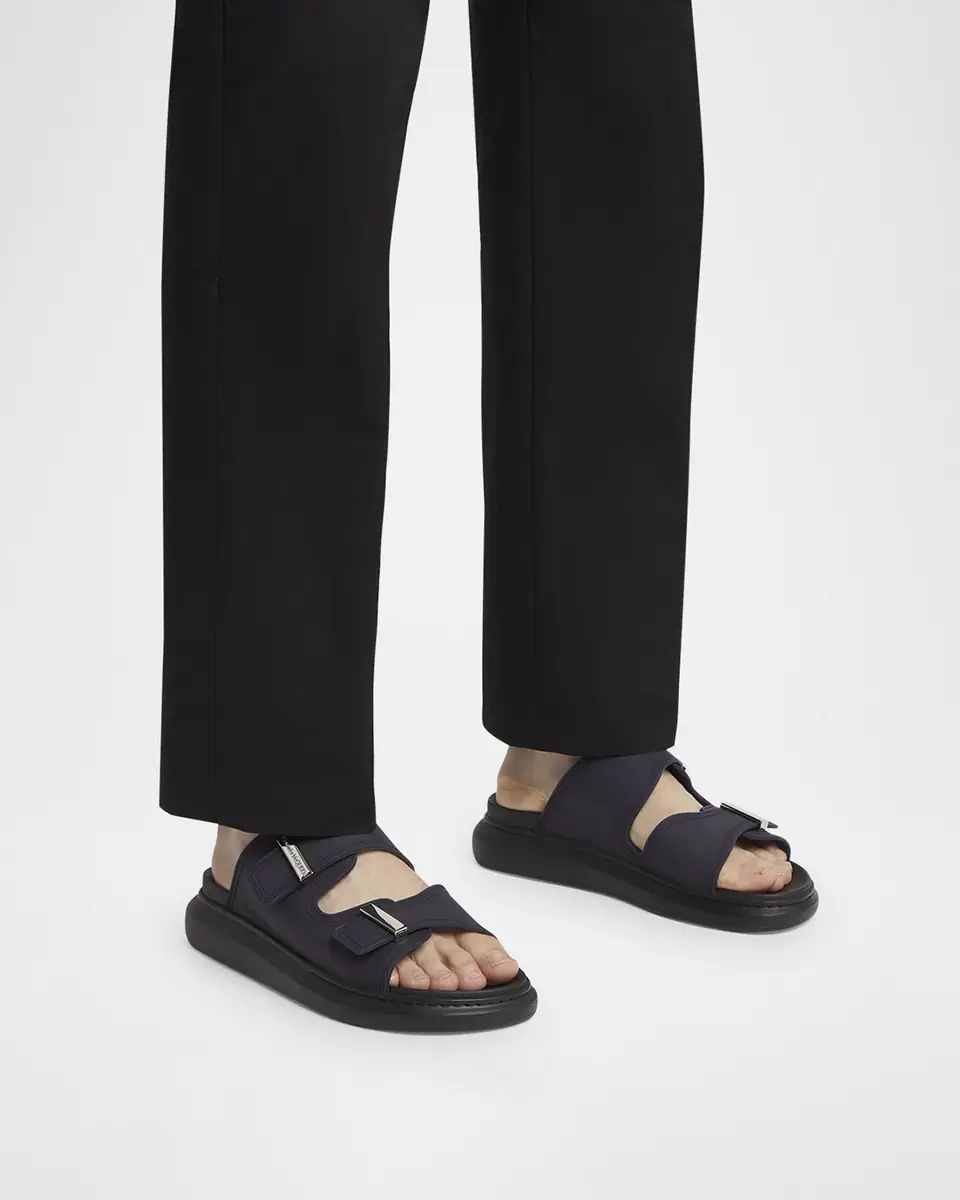 Alexander McQueen Men's Rubber Double-Buckle Sandals | Thumbnail 2 Alexander McQueen Men's Rubber Double-Buckle Sandals | Thumbnail 2