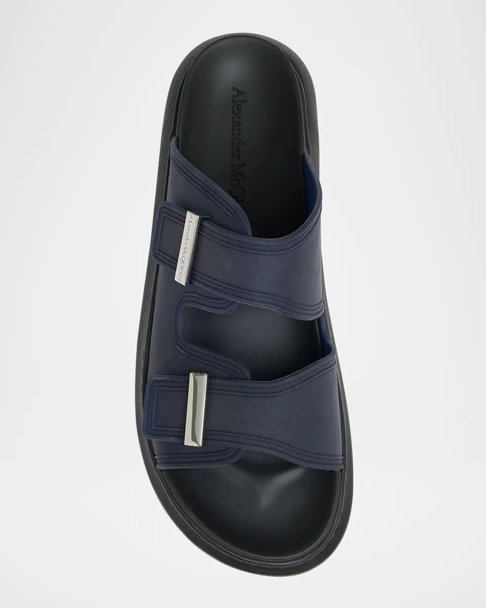 Alexander McQueen Men's Rubber Double-Buckle Sandals | Thumbnail 6 Alexander McQueen Men's Rubber Double-Buckle Sandals | Thumbnail 6
