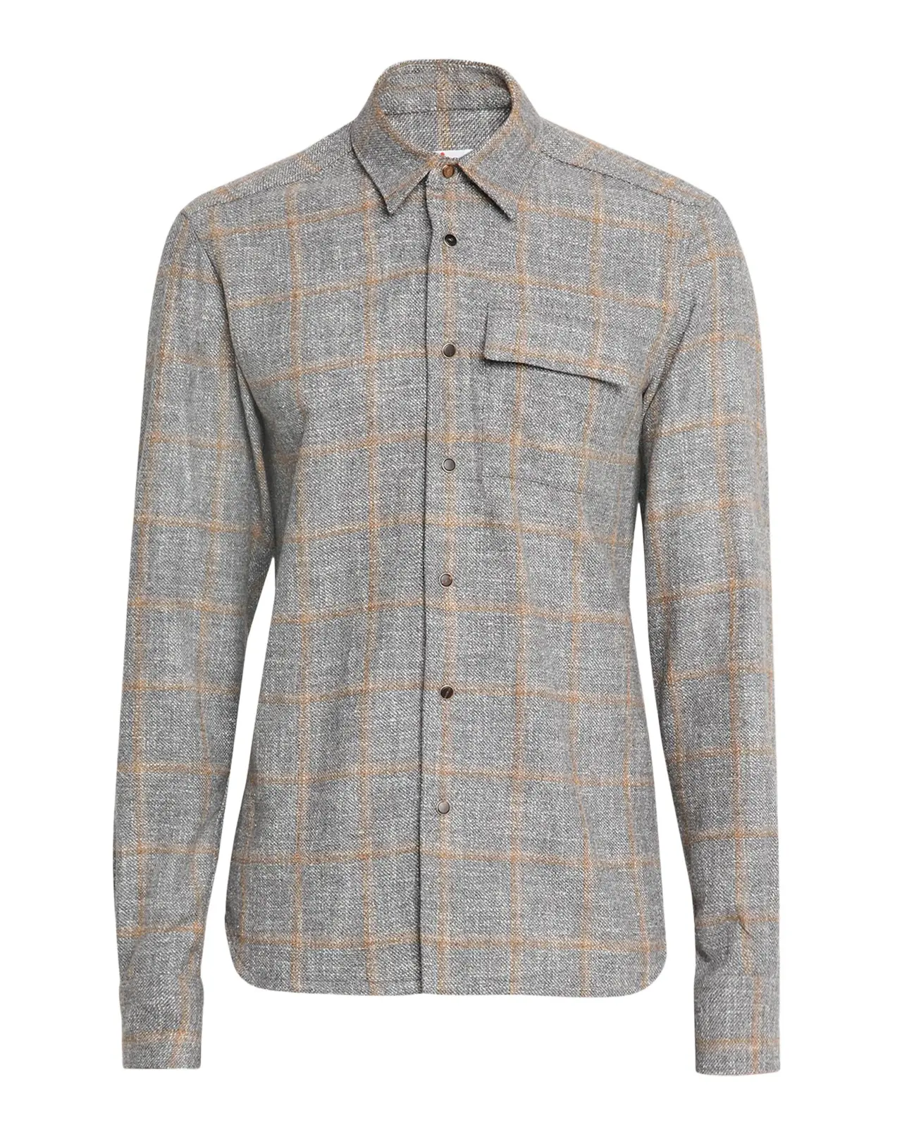 Kiton Men's Windowpane Snap-Front Overshirt