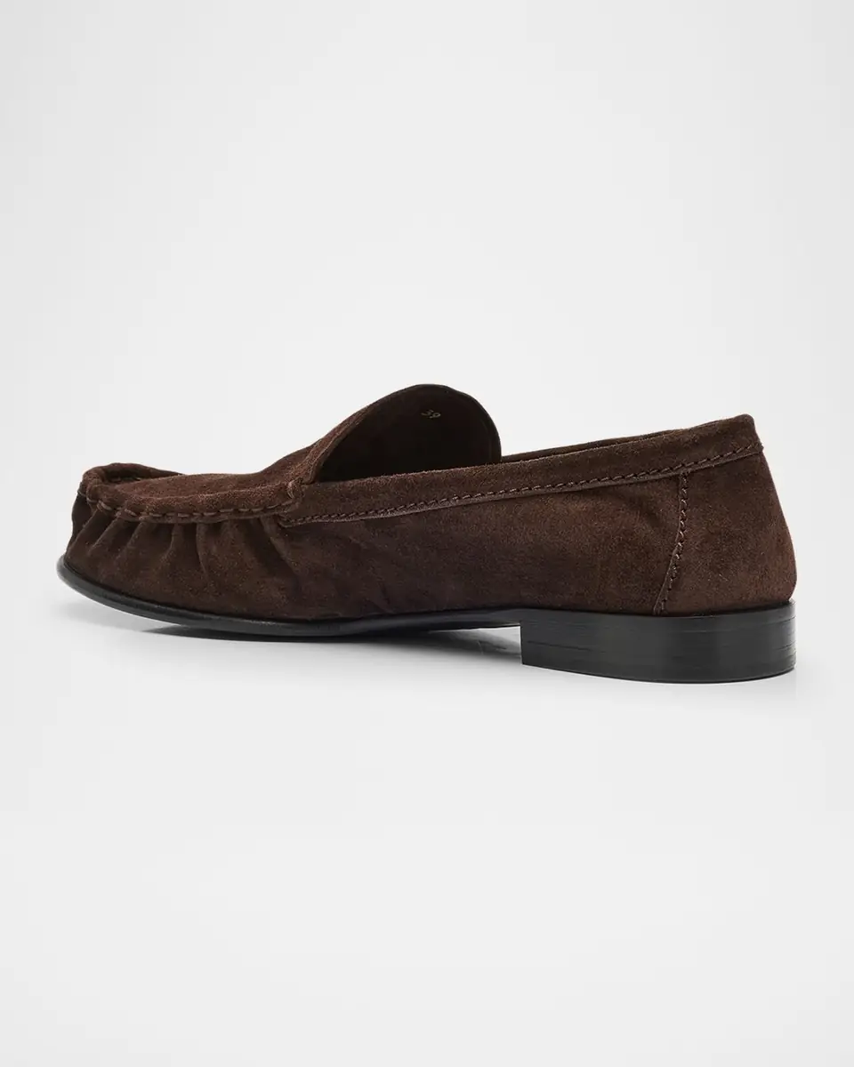 Miu Miu Suede Ruched Mocassin Loafers | Thumbnail 4