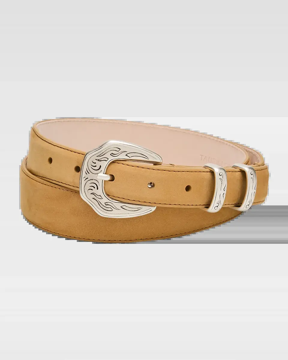 Simonnot Godard Men's Western Nubuck Suede Belt | Thumbnail 2