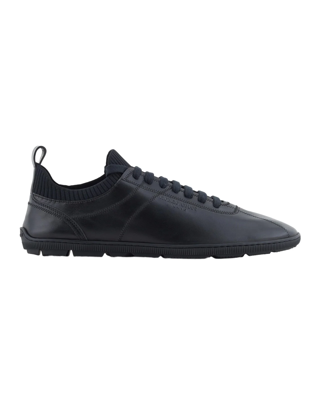 Men's Leather Knit-Lining Low-Top Sneakers Men's Leather Knit-Lining Low-Top Sneakers
