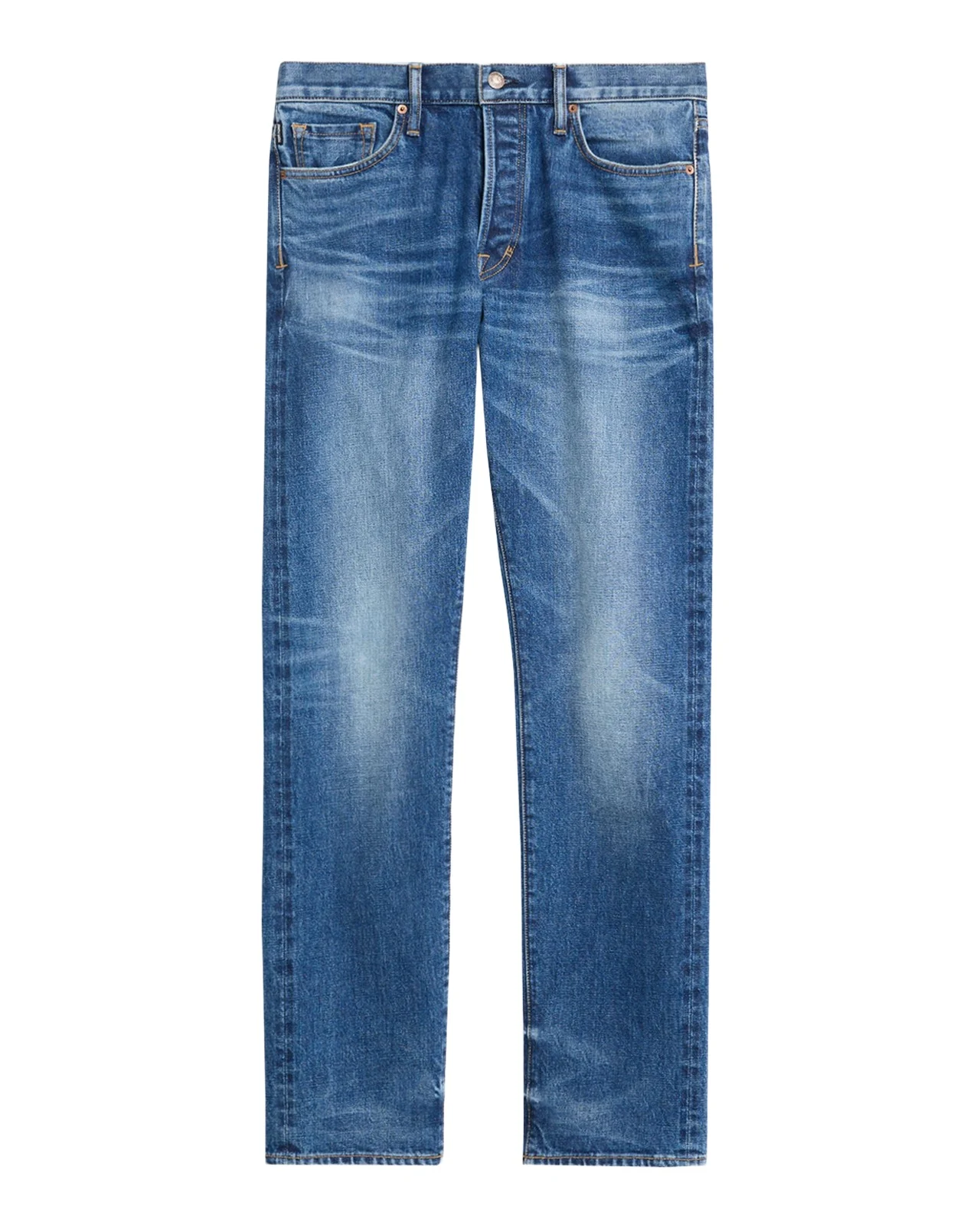 Tom Ford Men's Light Wash Selvedge Straight Fit Jeans