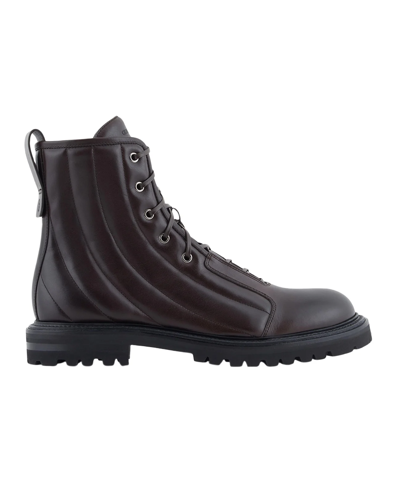 Giorgio Armani Men's Quilted Leather Lace-Up Boots
