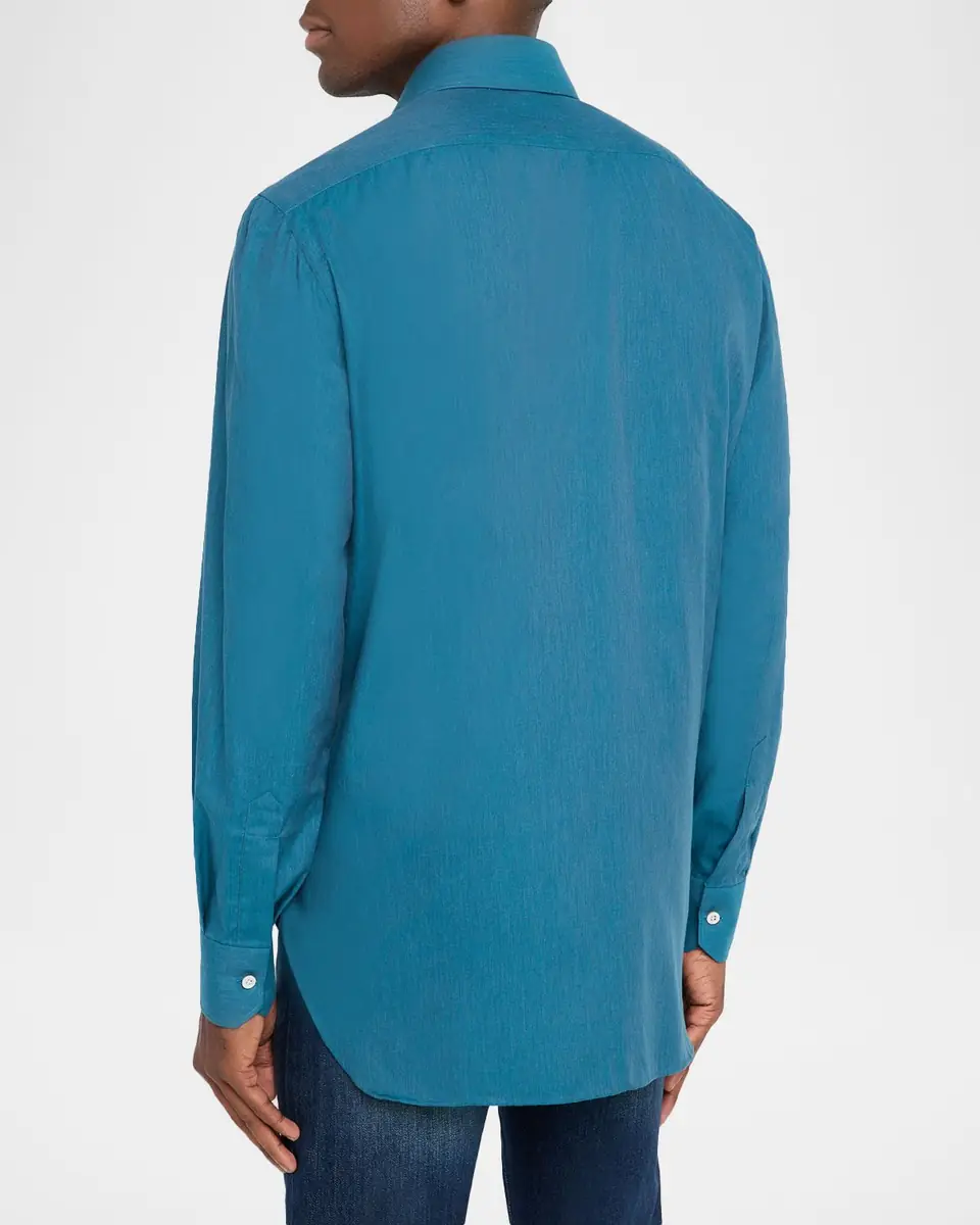 Kiton Men's Cotton Sport Shirt | Thumbnail 3 Kiton Men's Cotton Sport Shirt | Thumbnail 3