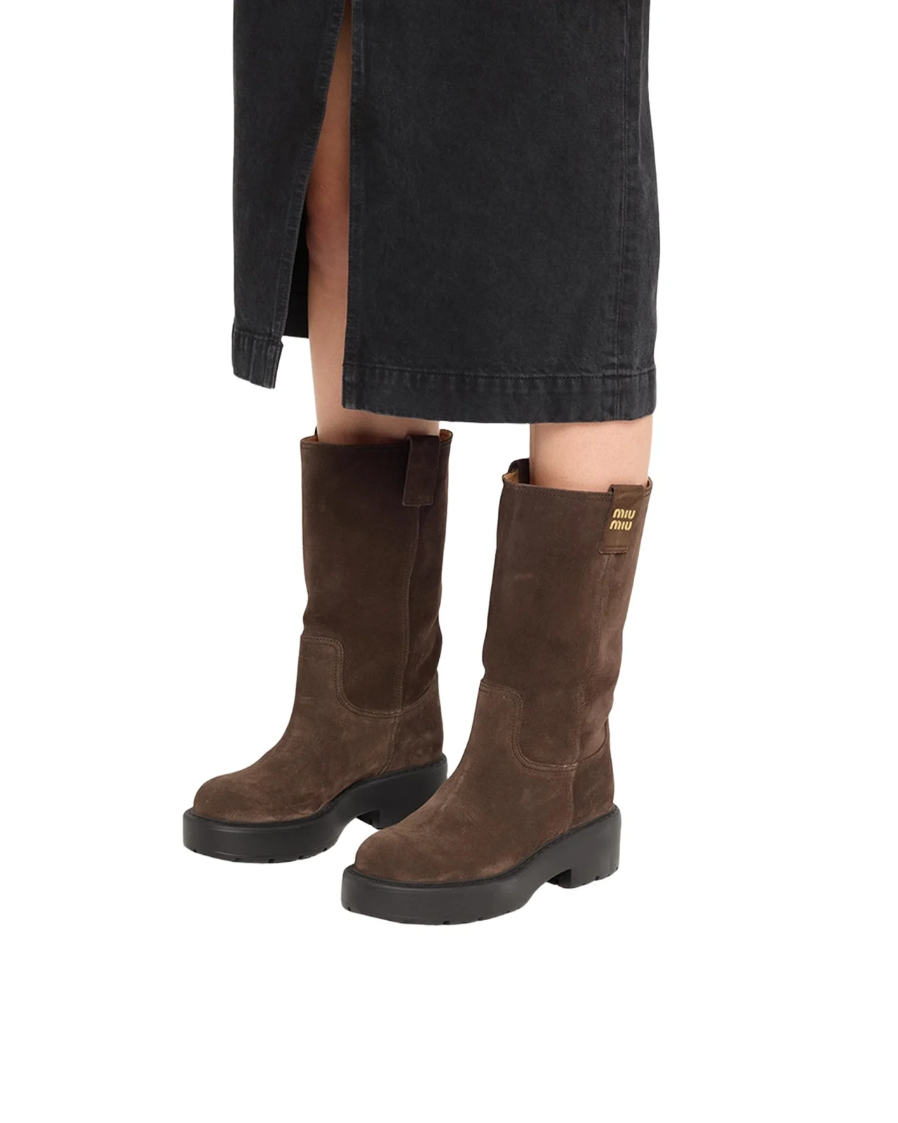Suede Tall Moto Boots Suede Tall Moto Boots