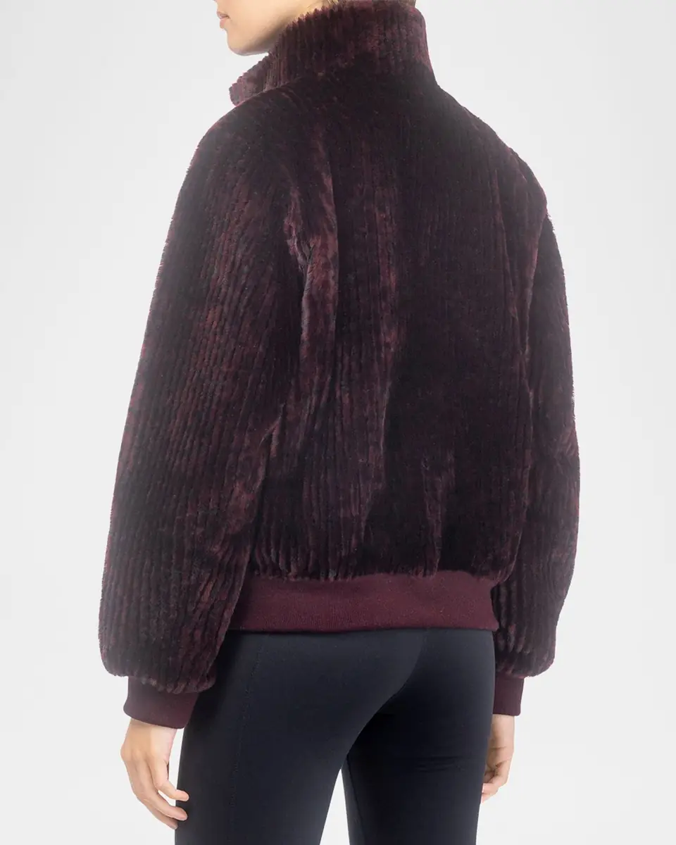 Gorski Reversible Select Grooved Shearling Lamb Insignia Bomber Jacket | Thumbnail 3 Gorski Reversible Select Grooved Shearling Lamb Insignia Bomber Jacket | Thumbnail 3
