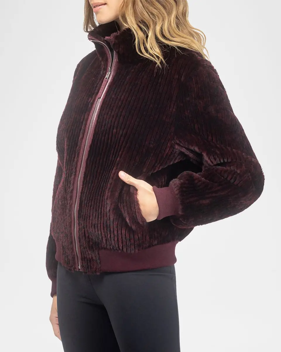 Gorski Reversible Select Grooved Shearling Lamb Insignia Bomber Jacket | Thumbnail 4 Gorski Reversible Select Grooved Shearling Lamb Insignia Bomber Jacket | Thumbnail 4