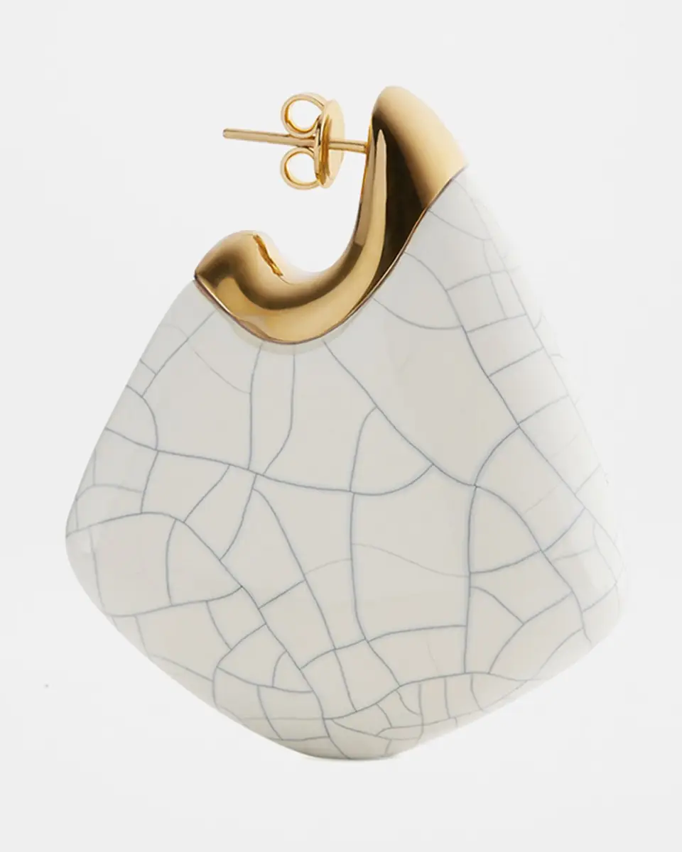 Bottega Veneta Large Fin Ceramic Earrings | Thumbnail 4