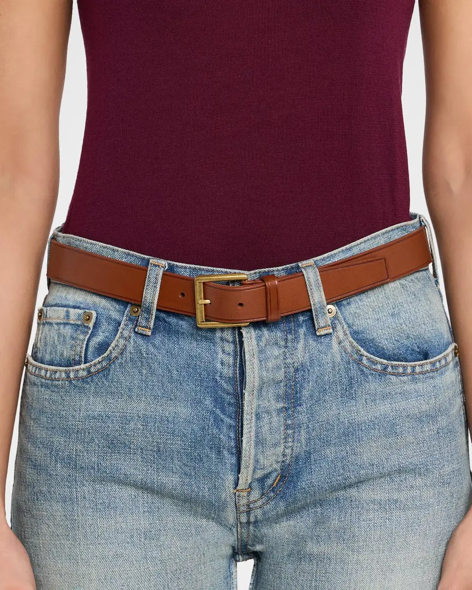 Saint Laurent Minimal Leather Belt | Thumbnail 2