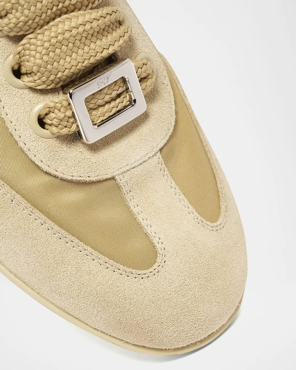 Roger Vivier Viv Low-Top Canvas and Suede Sneakers | Thumbnail 3 Roger Vivier Viv Low-Top Canvas and Suede Sneakers | Thumbnail 3