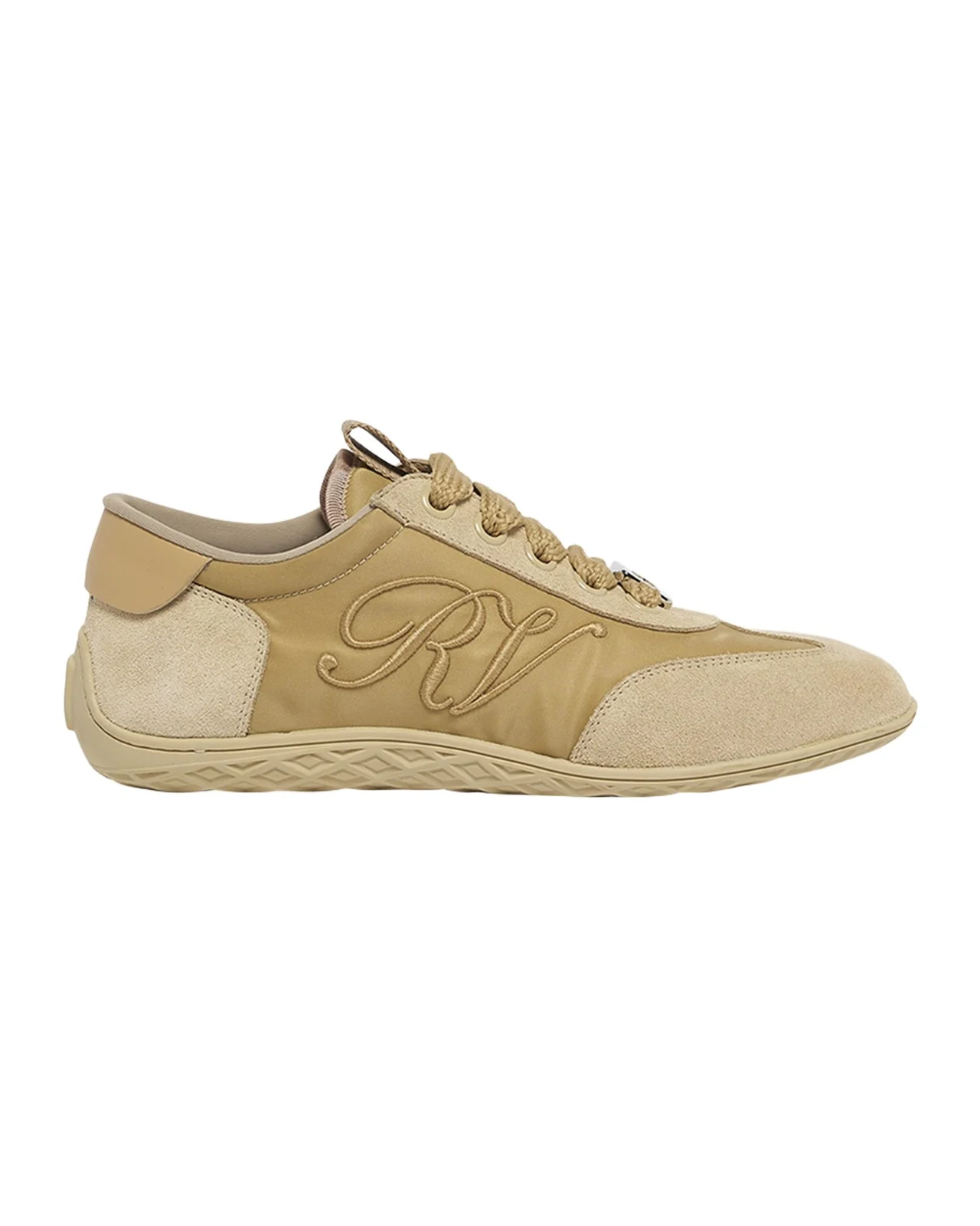 Roger Vivier Viv Low-Top Canvas and Suede Sneakers