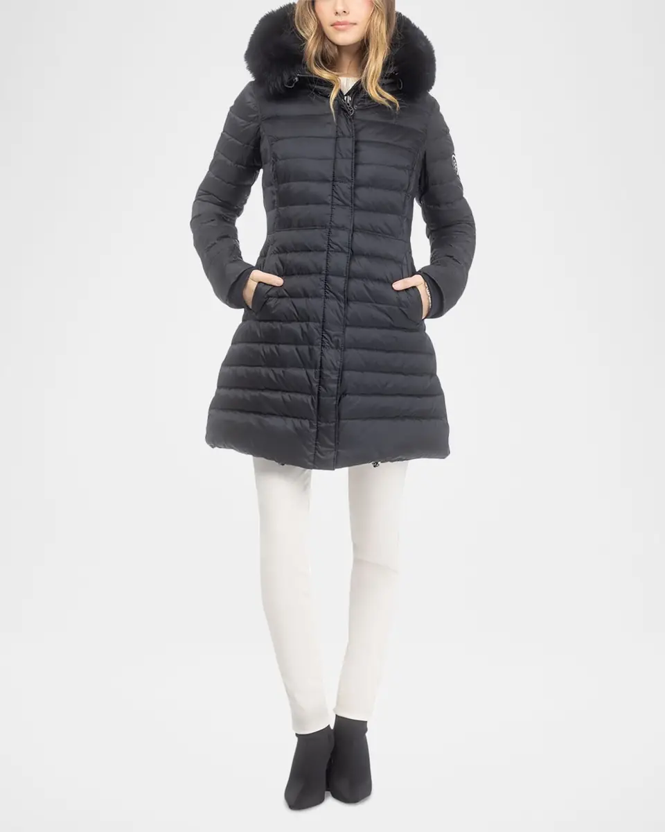 Gorski Down Apres-Ski Jacket with Detachable Toscana Lamb Hood Trim | Thumbnail 2 Gorski Down Apres-Ski Jacket with Detachable Toscana Lamb Hood Trim | Thumbnail 2