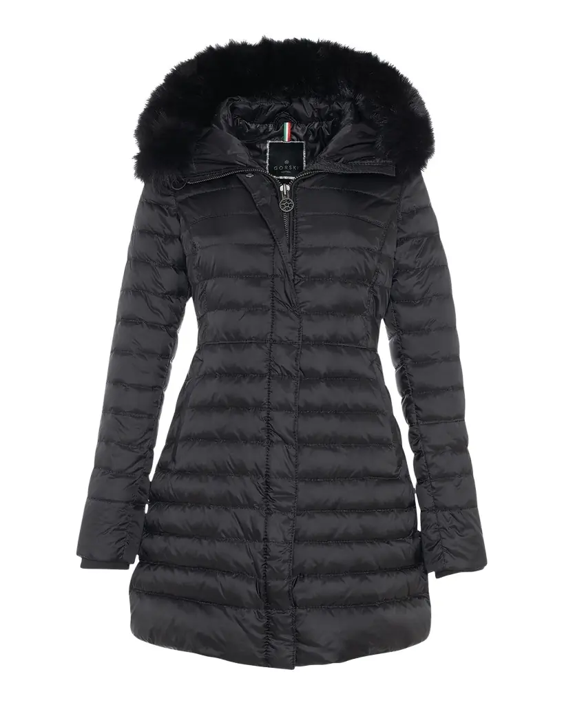 Gorski Down Apres-Ski Jacket with Detachable Toscana Lamb Hood Trim