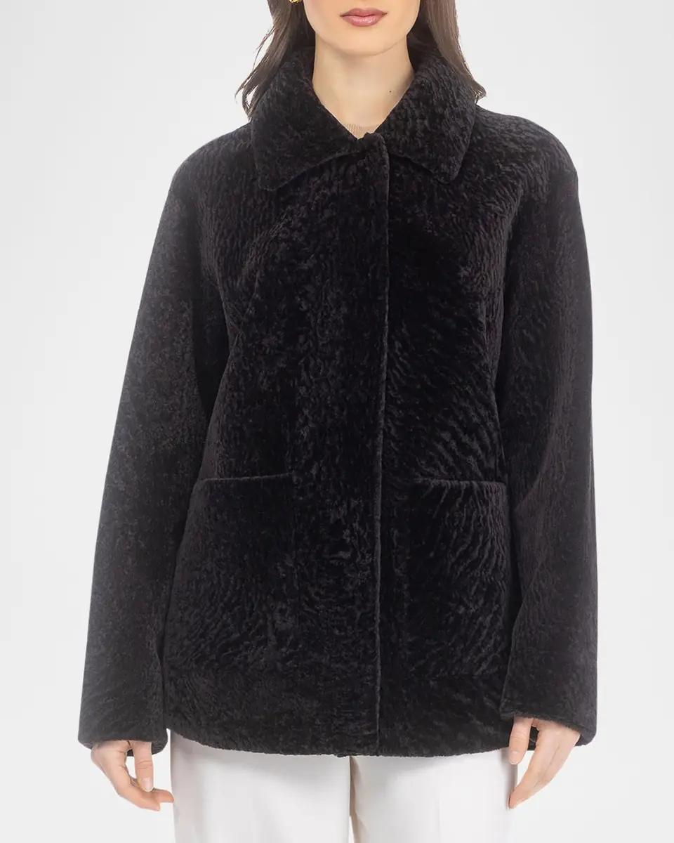 Gorski Reversible Textured Shearling Lamb Jacket | Thumbnail 4 Gorski Reversible Textured Shearling Lamb Jacket | Thumbnail 4