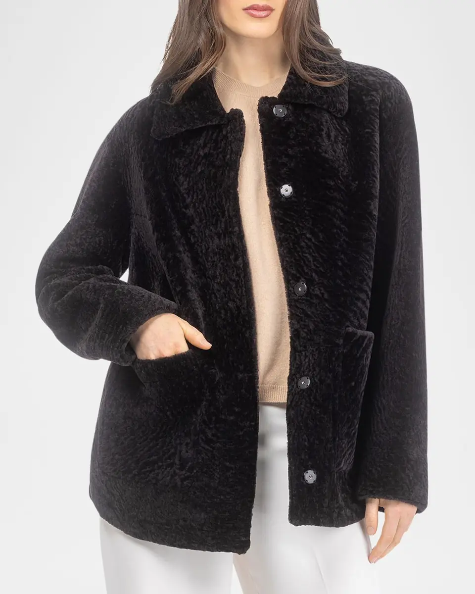 Gorski Reversible Textured Shearling Lamb Jacket | Thumbnail 5 Gorski Reversible Textured Shearling Lamb Jacket | Thumbnail 5