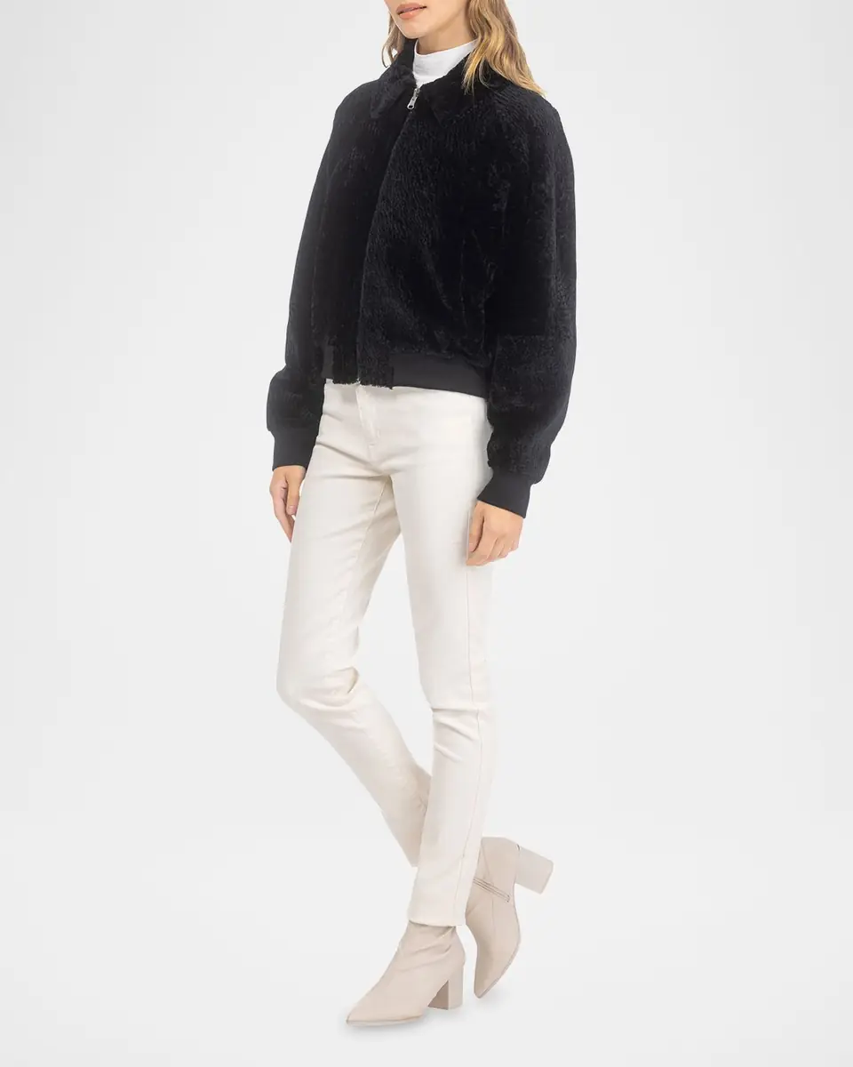Gorski Reversible Textured Lamb Shearling Zip Jacket | Thumbnail 2 Gorski Reversible Textured Lamb Shearling Zip Jacket | Thumbnail 2