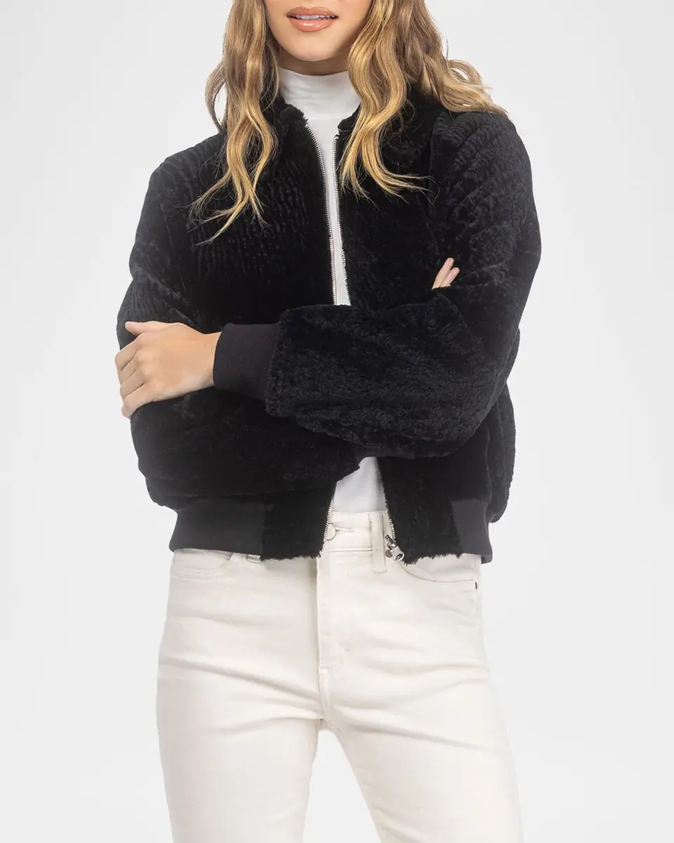Gorski Reversible Textured Lamb Shearling Zip Jacket | Thumbnail 4 Gorski Reversible Textured Lamb Shearling Zip Jacket | Thumbnail 4