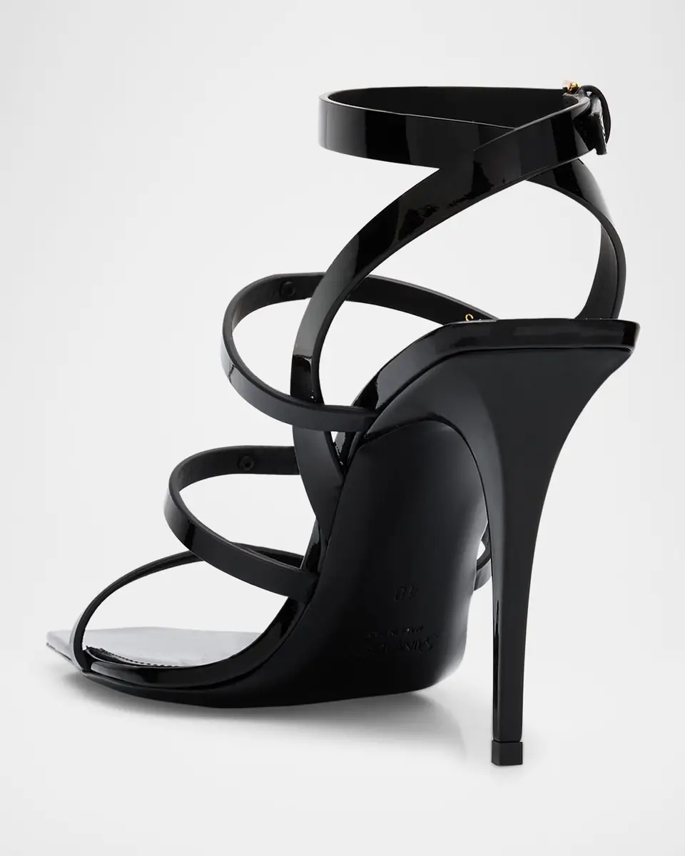 Saint Laurent Cassandra YSL Medallion Leather Stiletto Sandals | Thumbnail 4