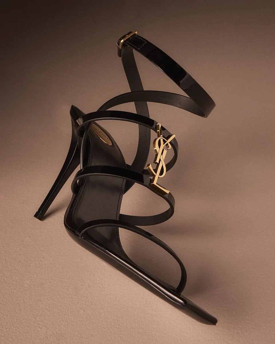 Saint Laurent Cassandra YSL Medallion Leather Stiletto Sandals | Thumbnail 5