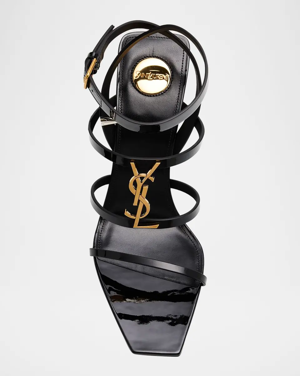 Saint Laurent Cassandra YSL Medallion Leather Stiletto Sandals | Thumbnail 7
