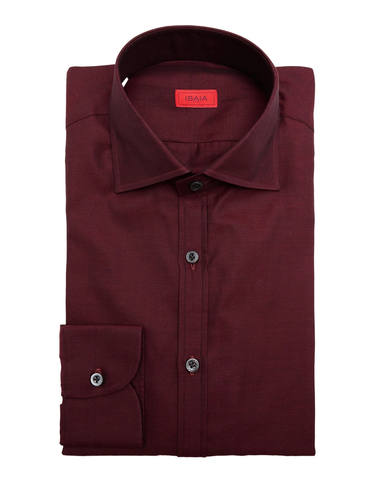 Isaia Men's Cotton Micro-Herringbone Dress Shirt
