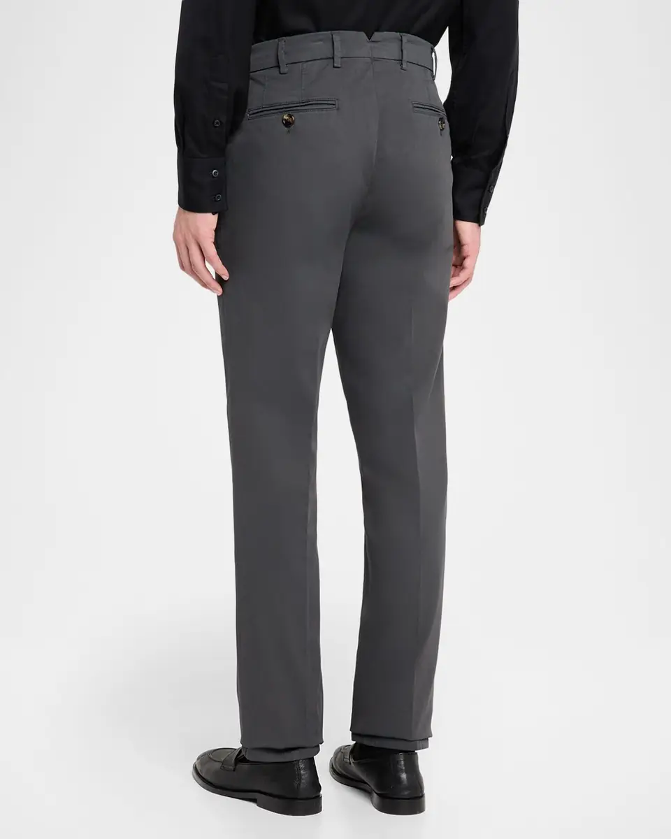 Brunello Cucinelli Men's American Pima Italian-Fit Chino Trousers | Thumbnail 3 Brunello Cucinelli Men's American Pima Italian-Fit Chino Trousers | Thumbnail 3