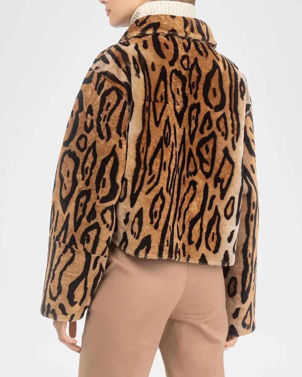 Gorski Ocelot-Print Shearling Lamb Zip Jacket | Thumbnail 2 Gorski Ocelot-Print Shearling Lamb Zip Jacket | Thumbnail 2