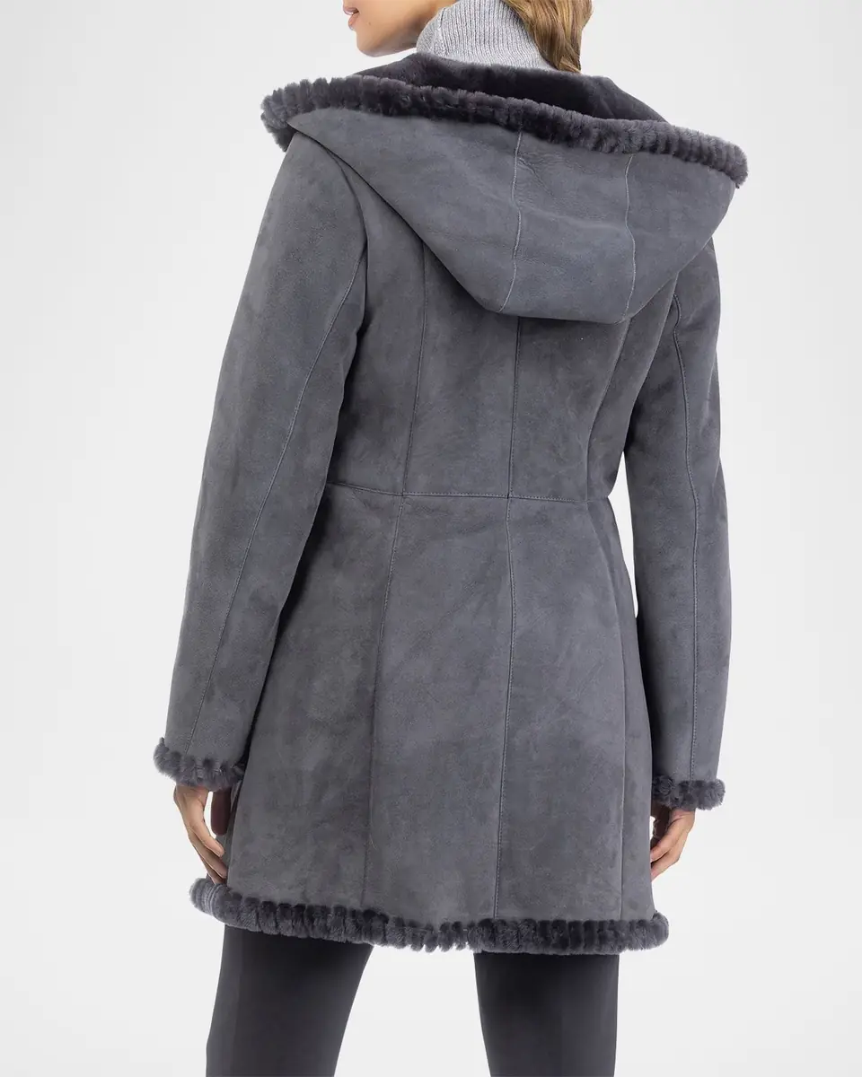 Gorski Merino Shearling Lamb Parka With Whipstitch Trim | Thumbnail 3 Gorski Merino Shearling Lamb Parka With Whipstitch Trim | Thumbnail 3