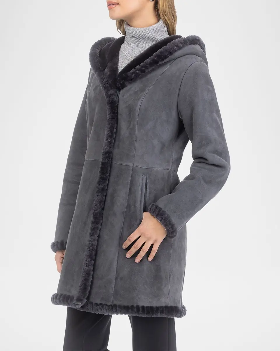 Gorski Merino Shearling Lamb Parka With Whipstitch Trim | Thumbnail 4 Gorski Merino Shearling Lamb Parka With Whipstitch Trim | Thumbnail 4