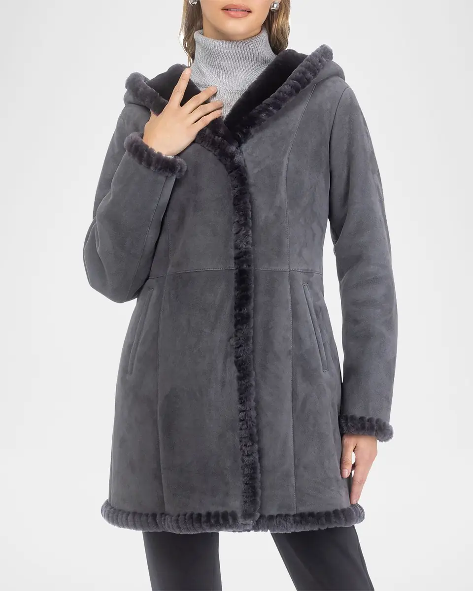 Gorski Merino Shearling Lamb Parka With Whipstitch Trim | Thumbnail 5 Gorski Merino Shearling Lamb Parka With Whipstitch Trim | Thumbnail 5