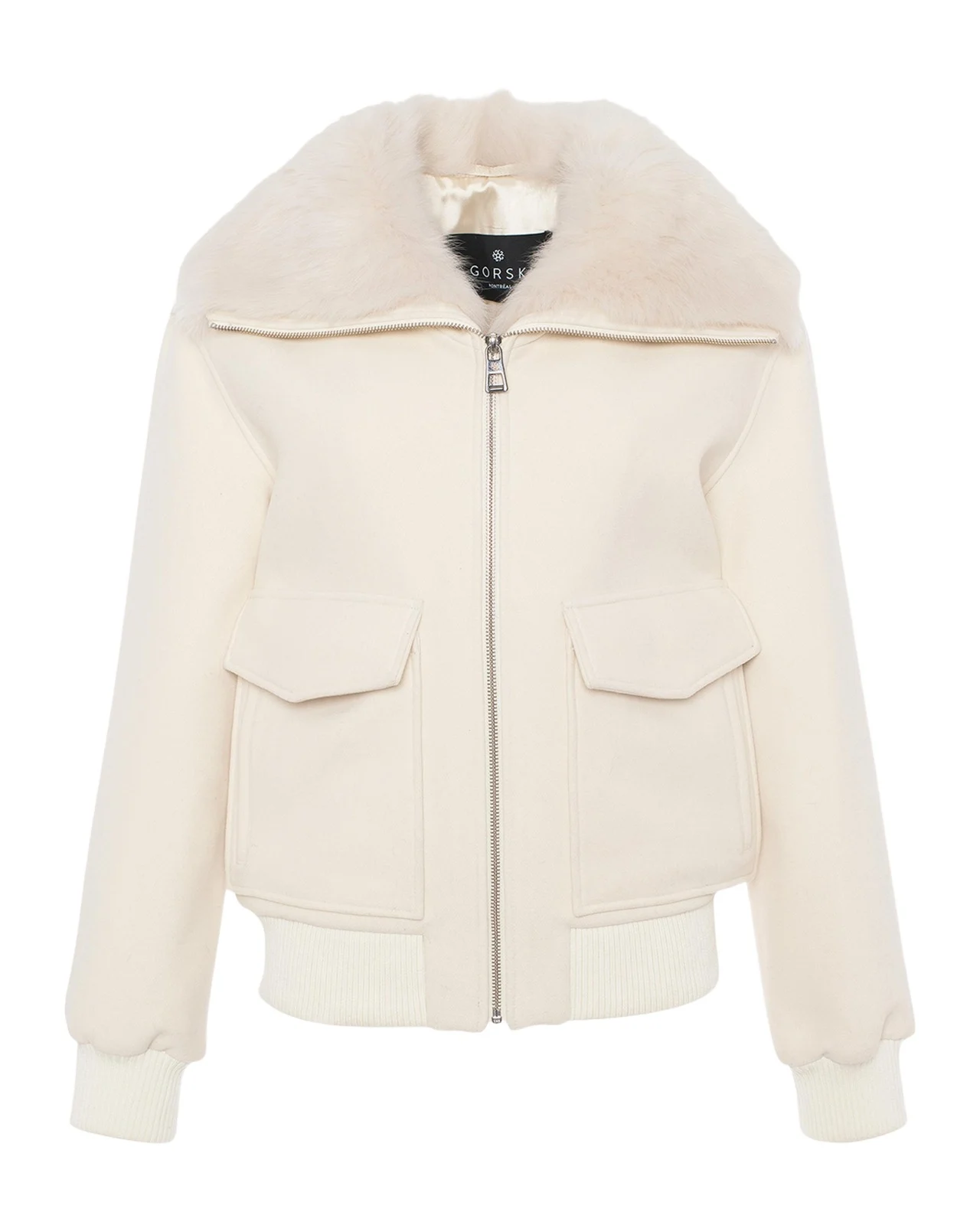 Jacket with Select Lamb Shearling Collar Jacket with Select Lamb Shearling Collar