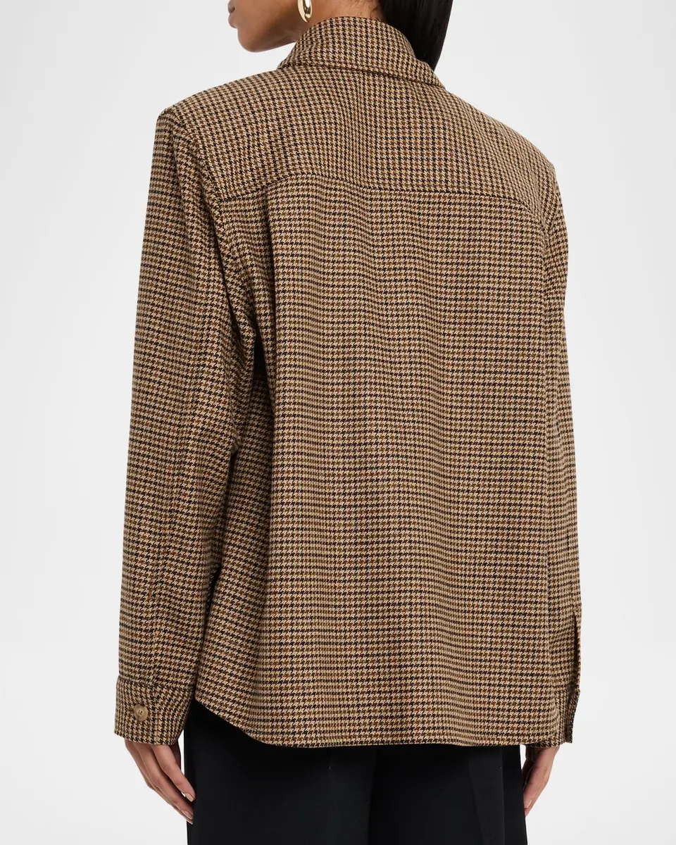 Saint Laurent Houndstooth Wool Shirt Jacket | Thumbnail 3 Saint Laurent Houndstooth Wool Shirt Jacket | Thumbnail 3