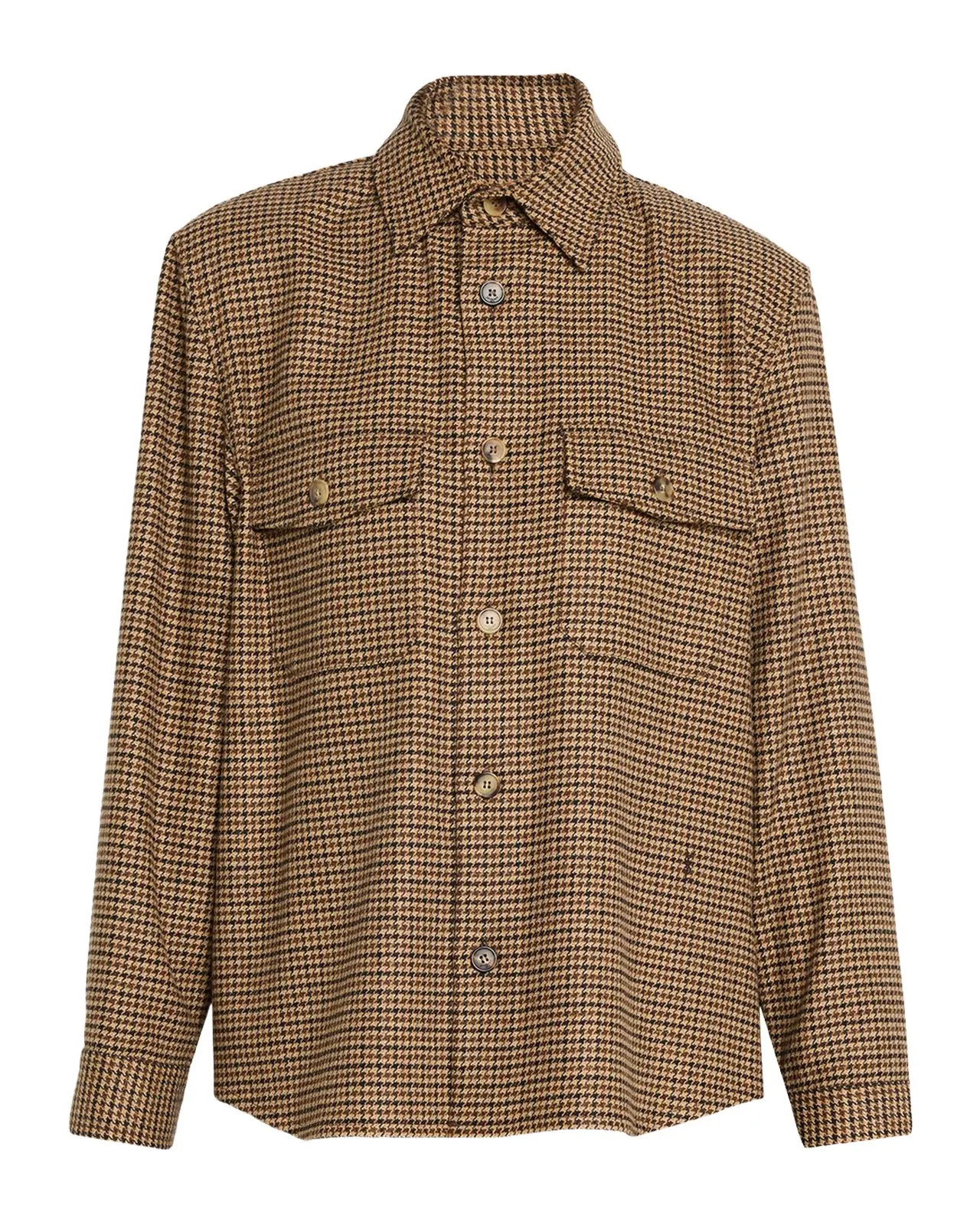 Saint Laurent Houndstooth Wool Shirt Jacket