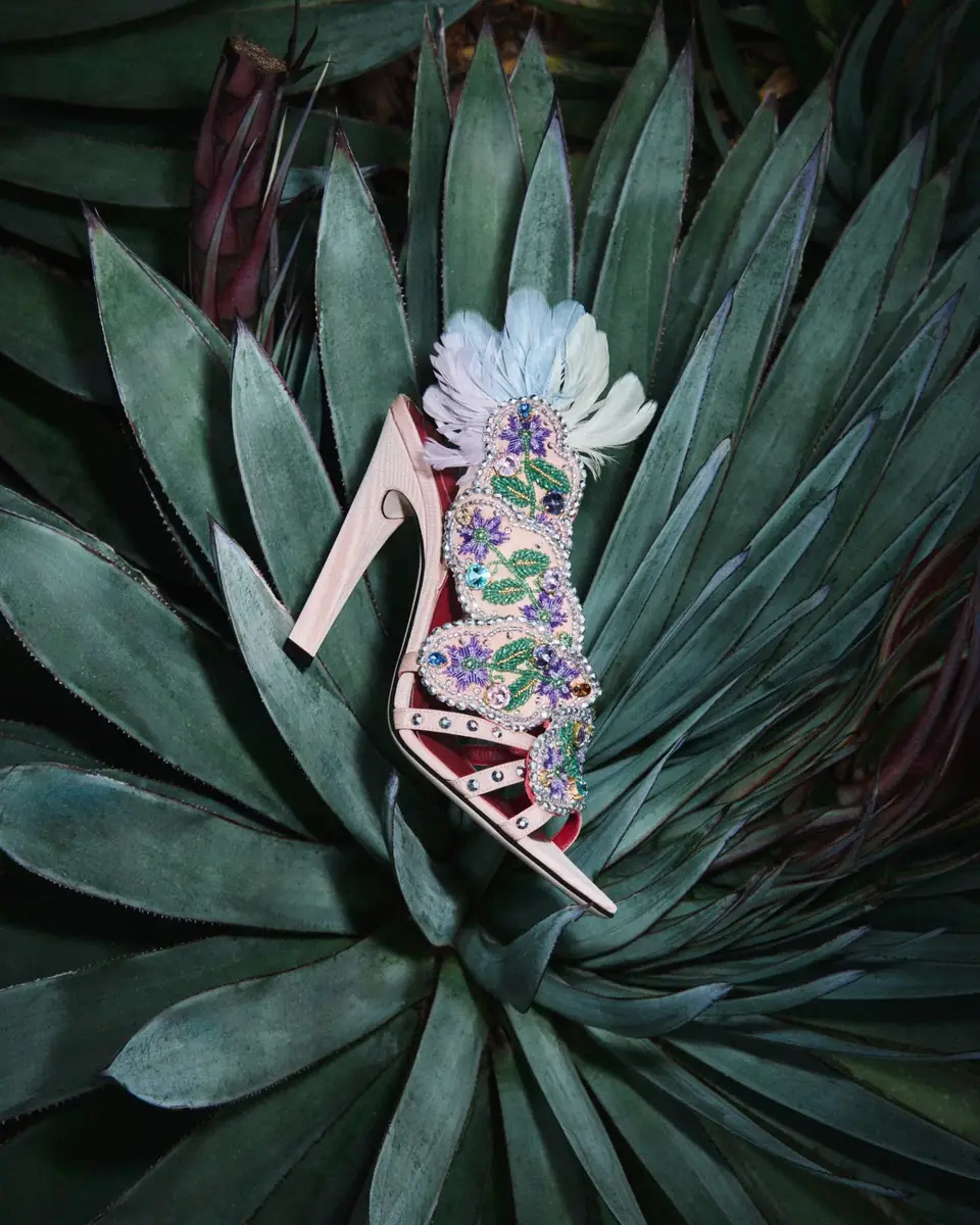 Valentino Garavani Dans Le Foyer Embellished Slingback Sandals | Thumbnail 4 Valentino Garavani Dans Le Foyer Embellished Slingback Sandals | Thumbnail 4